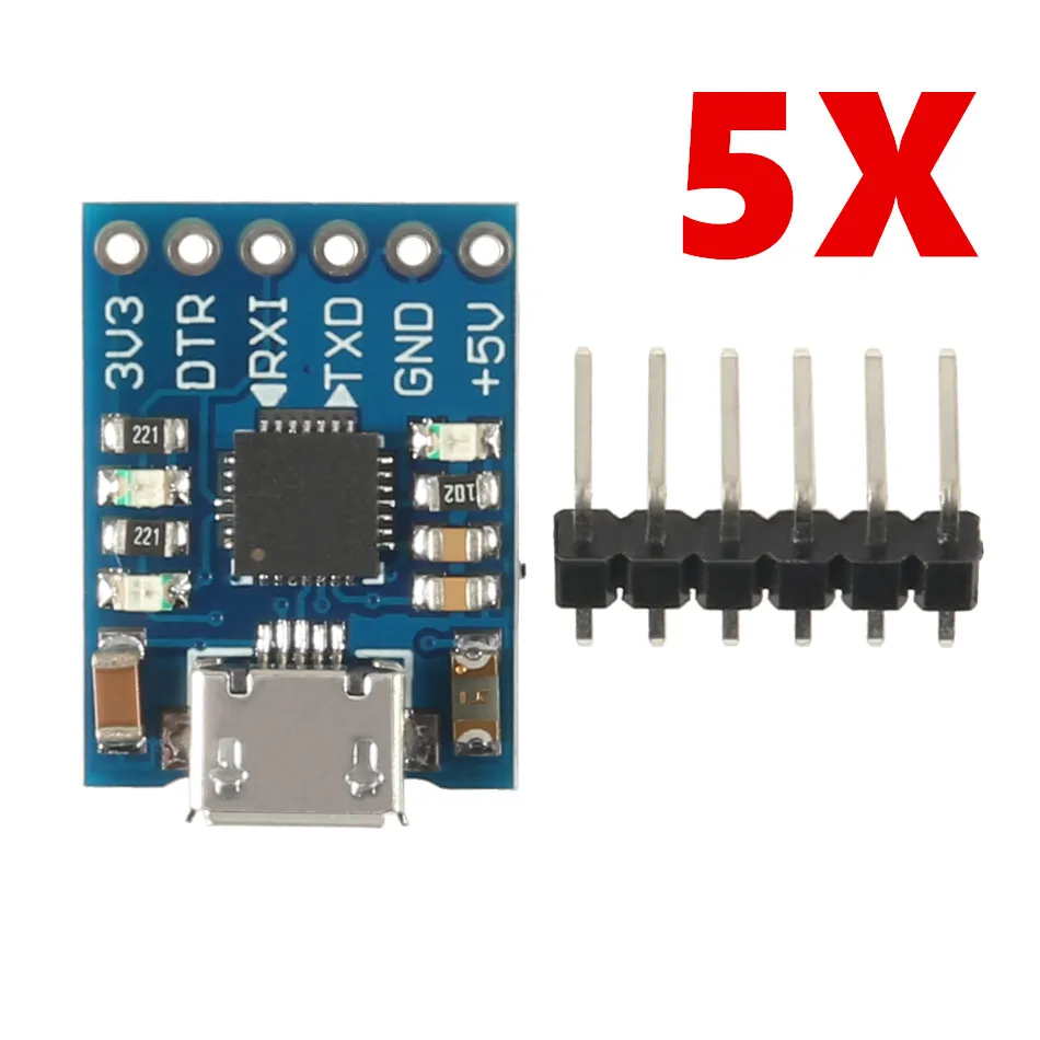 5 шт. CP2102 MICRO USB к UART TTL модуль 6 контактный последовательный преобразователь STC
