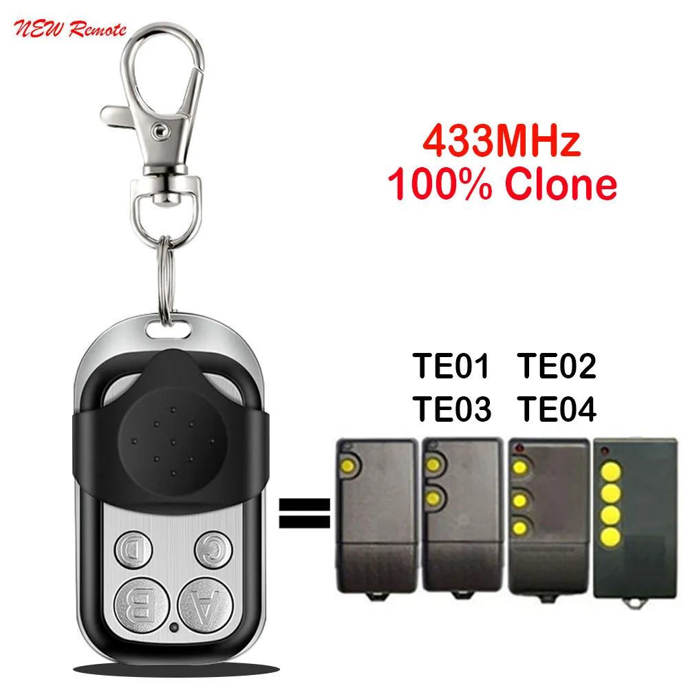 

Пульт дистанционного управления для гаражных дверей TE01 TE02 TE03 TE04, 433 МГц, беспроводной передатчик для открывания ворот с фиксированным кодом