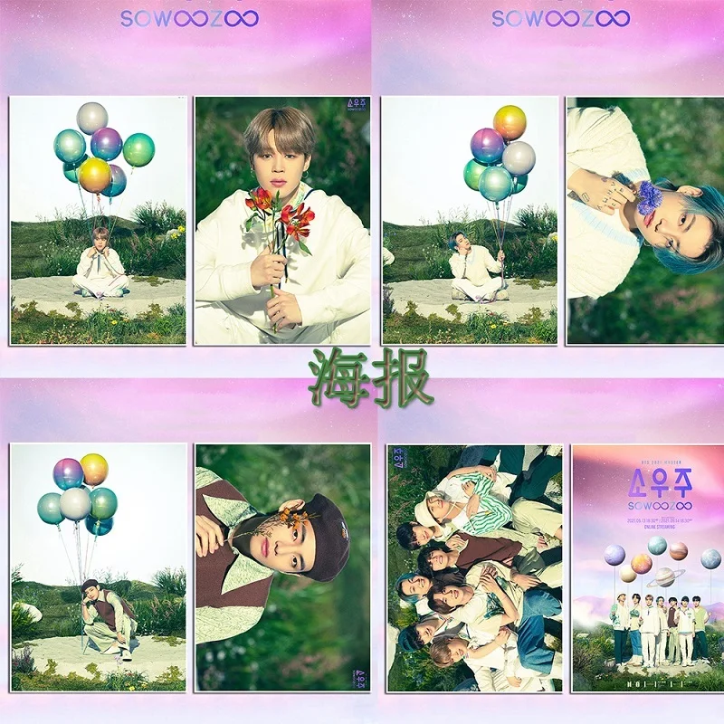 

KPOP Bangtan Boys 2021 Muster SOWOOZOO Peripheral Poster Pictorial 8th Anniversary Painting ARMY New Korea Group Thank You Card