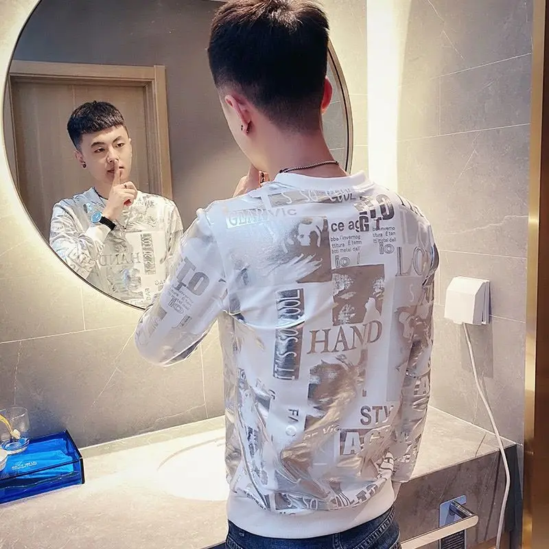 Мужской бархатный жилет брендовая футболка с длинным рукавом круглым вырезом