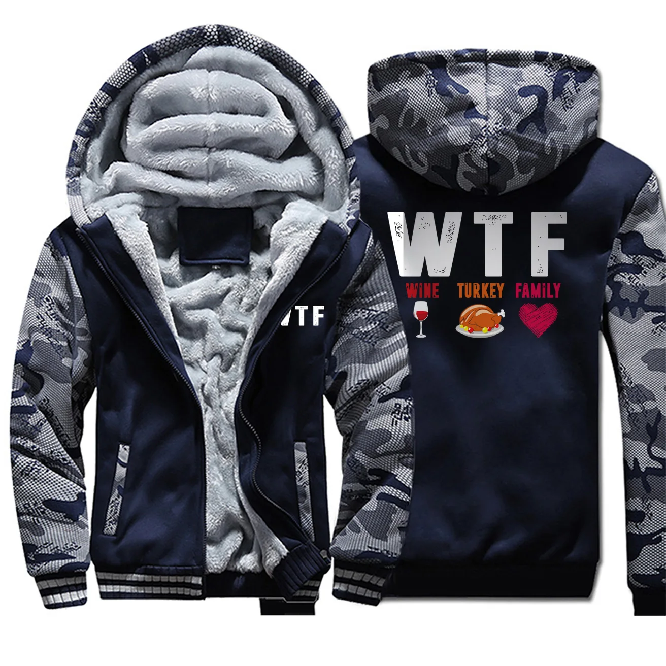 Wtf винная Турецкая семейная камуфляжная куртка Мужская забавная флисовая