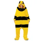 Комбинезон-Кигуруми для взрослых в виде желтой пчелы, женский костюм в виде животного, необычная мягкая одежда для сна в стиле аниме для косплея, зимний комбинезон унисекс