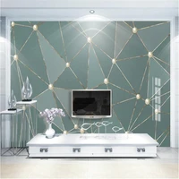 milofi custom personality fashion wallpaper mural light luxury tv background wall golden lines abstract geometry