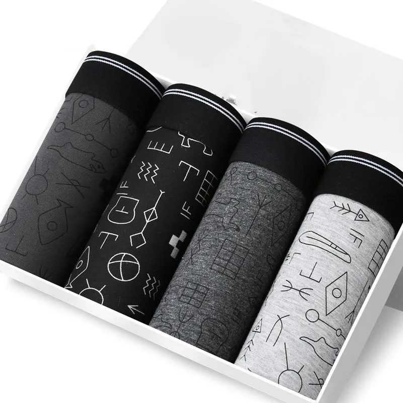 4 шт./лот хлопковое Мужское нижнее белье в коробке горячее 5XL Плюс боксеры модные