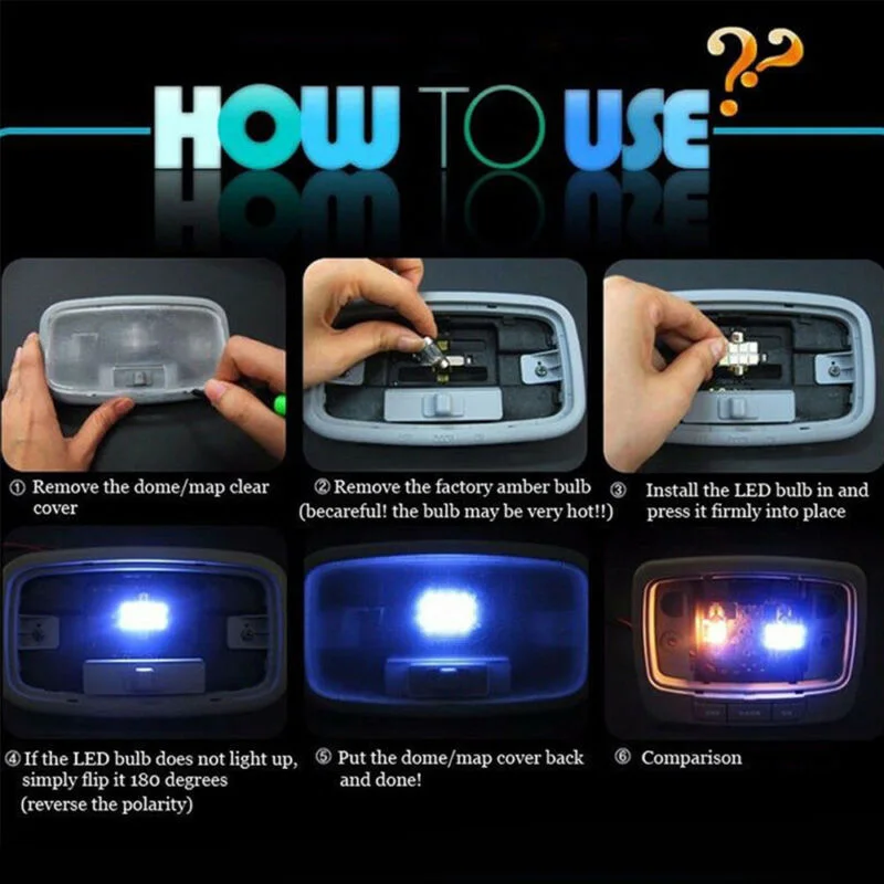 130LM Автомобильный светодиодный светильник для потолка 12 шт. набор интерьерных