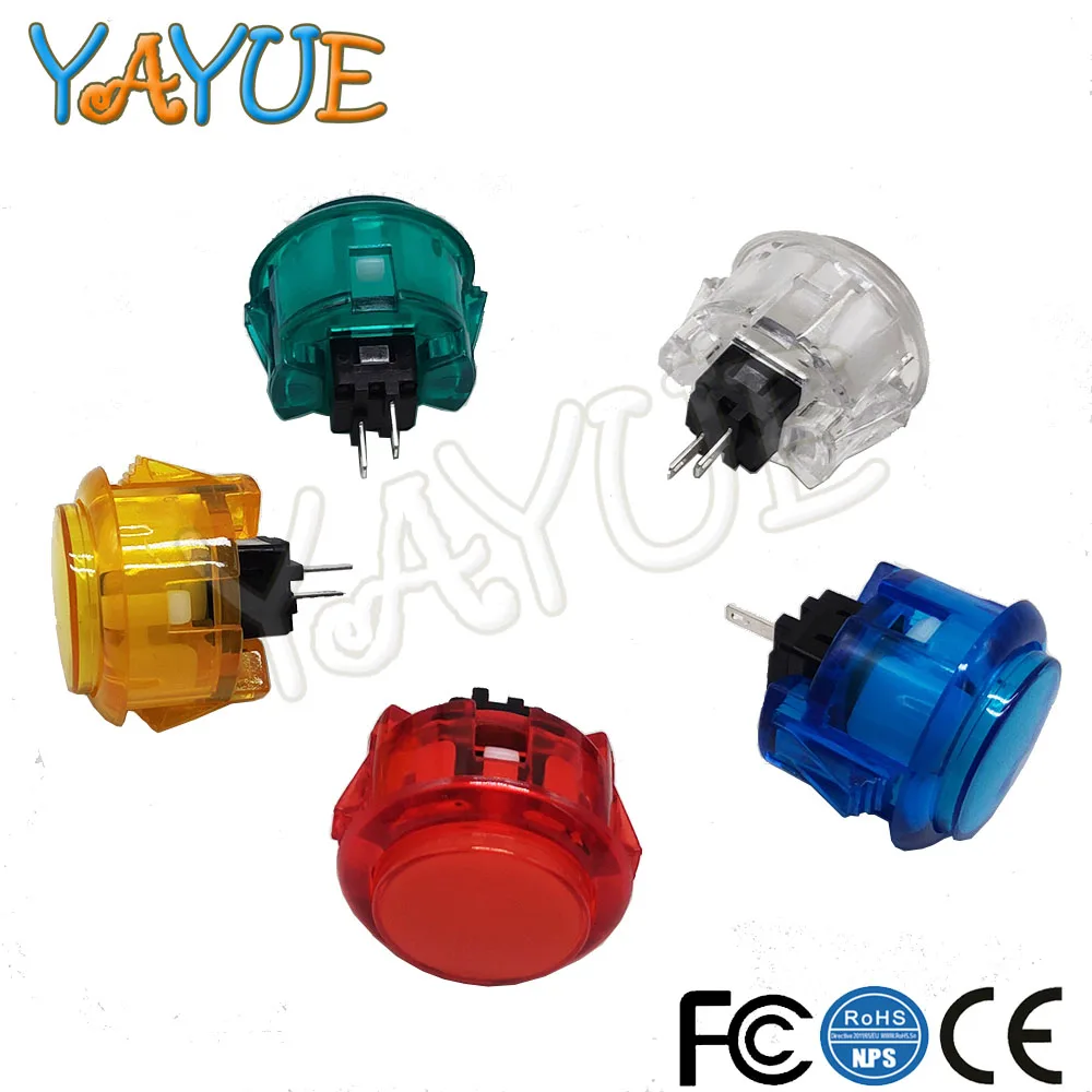 Прозрачная аркадная Кнопка без светодиодный одов 30 мм 50 шт. замена SANWA OBSF OBSN для DIY