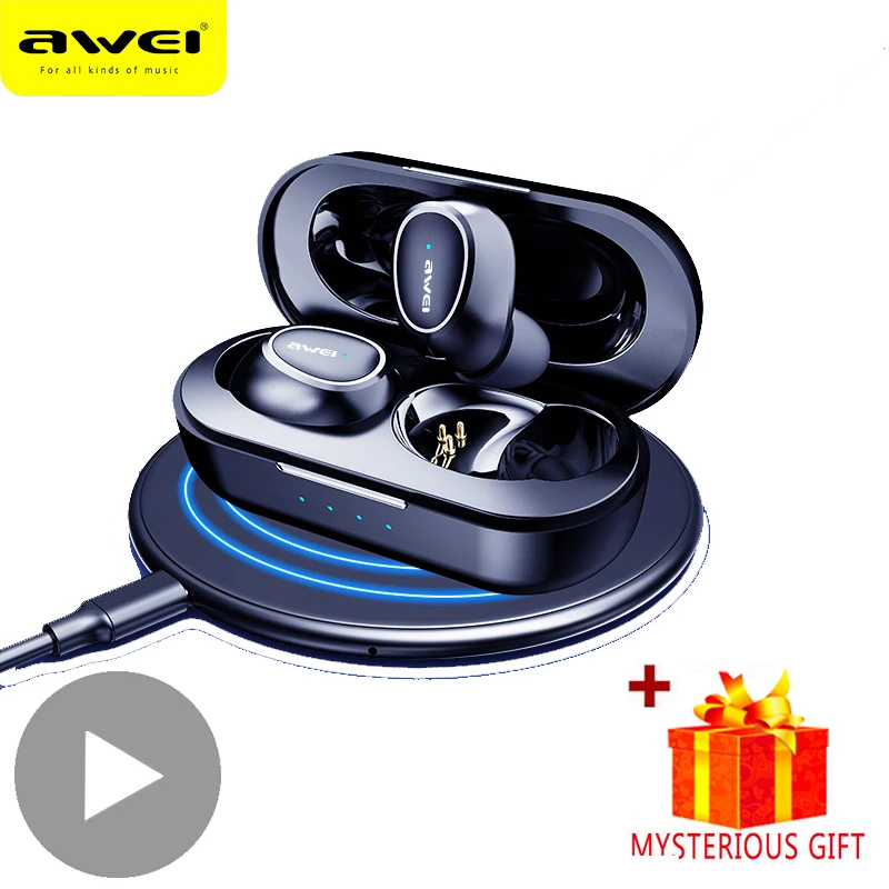 

Awei T6C T16 Earphone Headset True Wireless TWS Headphone Bluetooth 5.0 Earbuds For In Ear Buds Phone Mobile Blutooth Handsfree