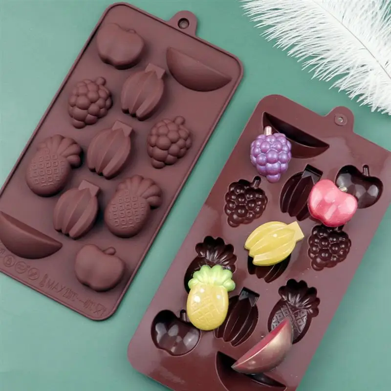 

Justdolife 1 Pcs Fruit Shaped Silicone Mold 11-Cavities DIY Chocolate Candy Jelly Making Mold Fondant Cake Baking Mould Supplies