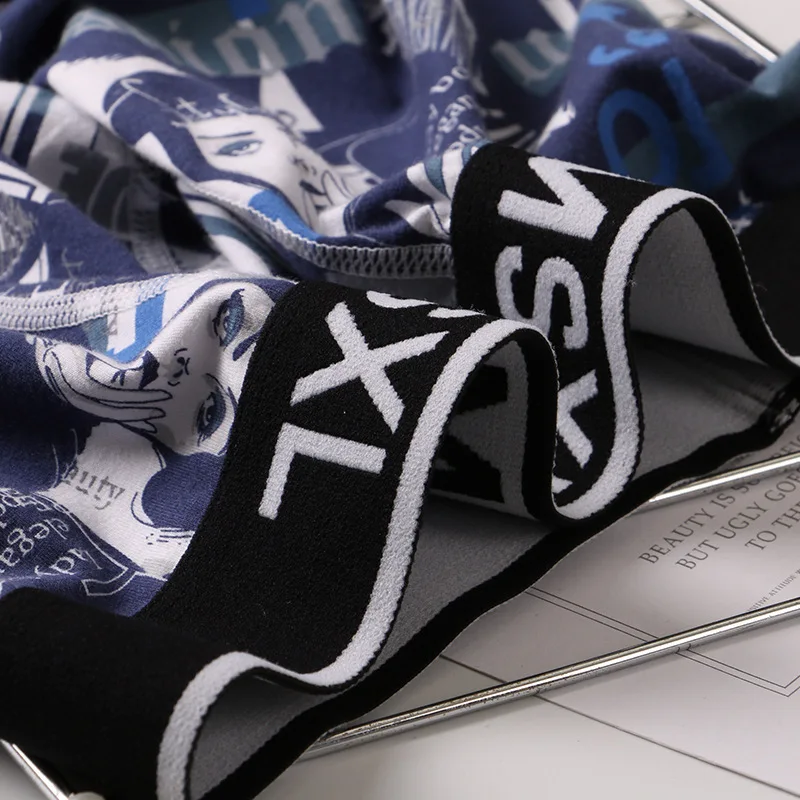 Men Long Johns Warm Pants Thick Middle Waist Slim Elastic Fashion Print Breathable Male Sexy Underwear Tight Legging Bottoms