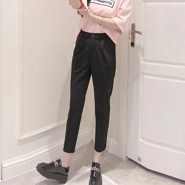 Женские штаны шаровары с высокой талией розового и черного цвета лето 2020 размера