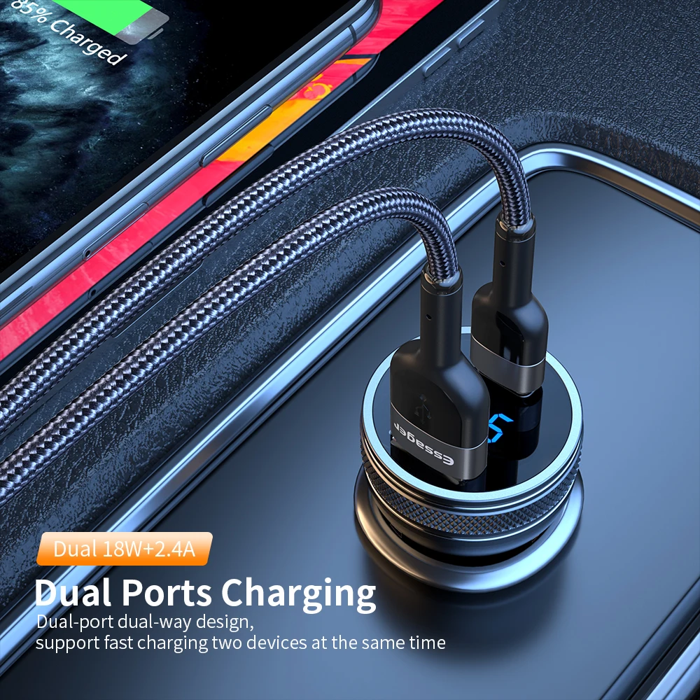 Автомобильное зарядное устройство Essager с USB-портом 36 Вт Quick Charge 3 0 PD QC | Мобильные