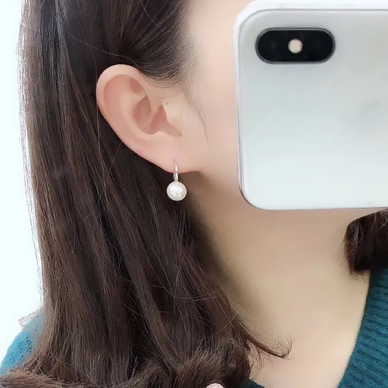 

Exquisite Natural Transparent Pearl Earrings, Simple Round White Pearl Earrings Jewelry for Party Wedding Jewelry Gift Wholesale