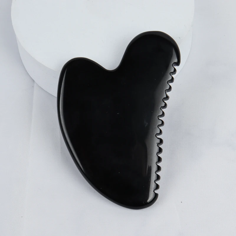 

Black Obsidian Sawtooth Face Gua Sha Tool Skin Care Massage Body Natural Crystal Mineral Stone Massager Health Beauty Product