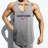men bodybuilding tank tops mesh quick dry sleeveless shirt boy gym fitness workout singlet vest undershirt jogger brand clothing