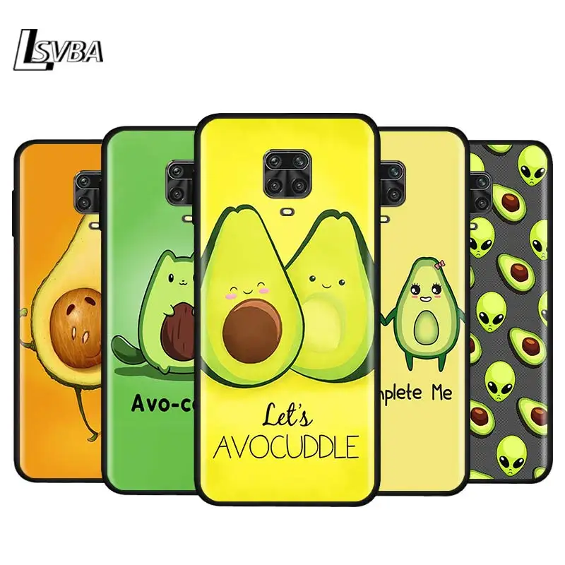 

Cute Avocado For Xiaomi Redmi Note 9 9S 9Pro Max 8T 8Pro 8 7 6 5 Pro 5A 4X 4 Silicone Soft Black Phone Case