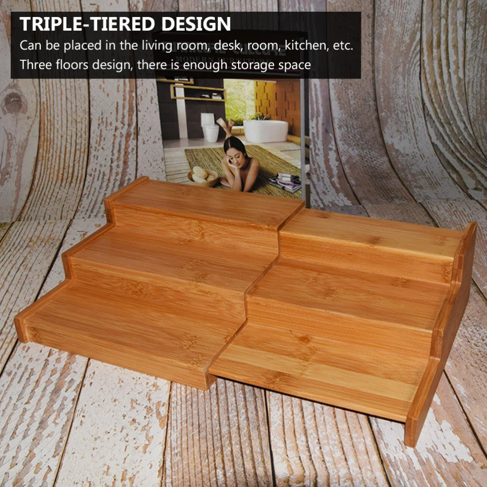 

Practical Storage Rack Bamboo Commodity Shelf Sundries Shelf Kitchen Accessory