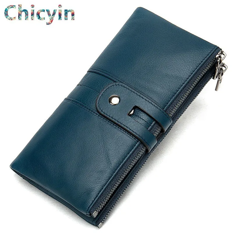 Клатч из натуральной кожи для мужчин и женщин дизайнерский удлиненный бумажник