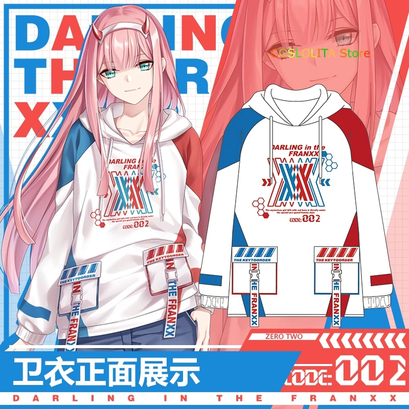 

Anime DARLING in the FRANXX ZERO TWO Loose Hoodie Sweatshirt Cosplay Men Women Student Spring Autumn Unisex Casual Coat Tops