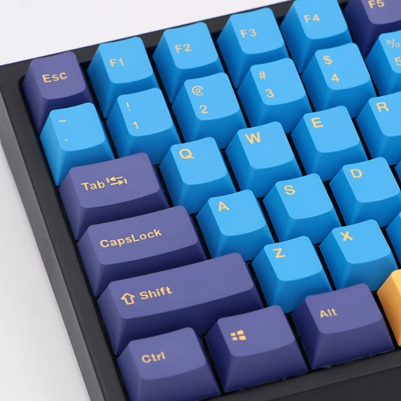 

Двухцветная клавиатура с 123 клавишами и двойным выстрелом, набор клавиш PBT, OEM профиль для игровой механической игровой клавиатуры, переключ...
