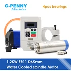 Новинка! Двигатель шпинделя с водяным охлаждением, 220 кВт, ER11, 400 В, Гц, 4 подшипника, кВт, инвертор QL, кронштейн 65 мм, водяной насос 75 Вт