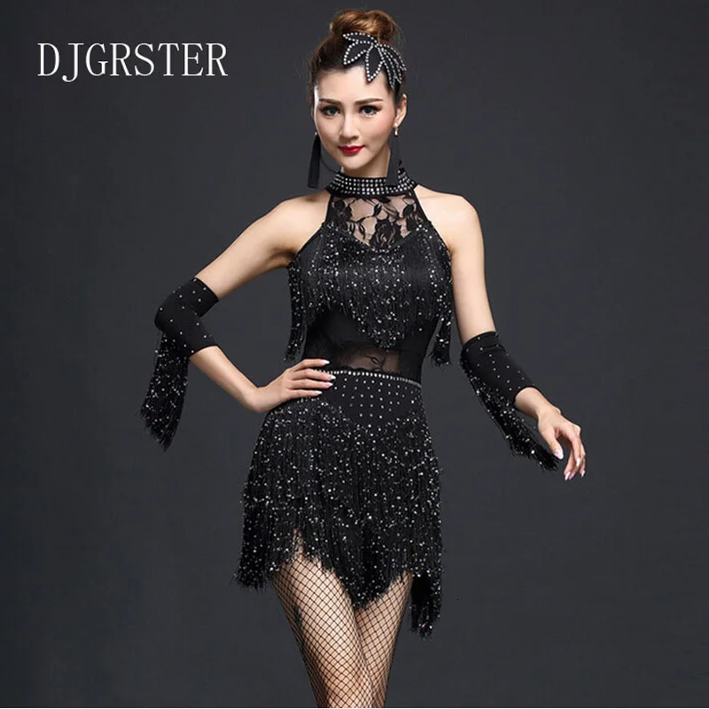 DJGRSTER, новинка, юбка с кисточками для латинских танцев, квадратные костюмы для латинских танцев, женское танцевальное бальное платье для выступления, платья