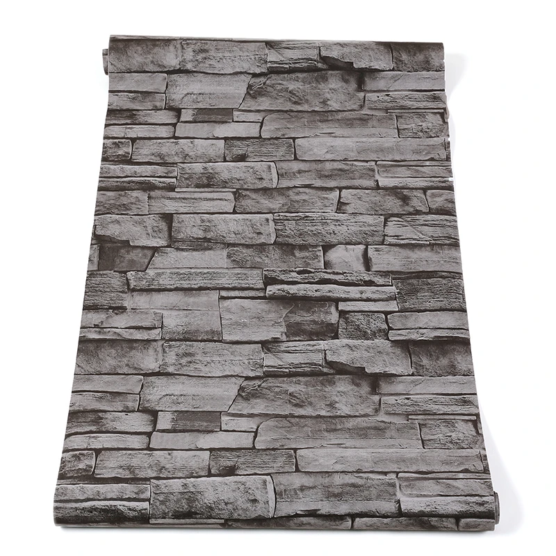 

Roll Living Room Self Adhesive Grey Vintage Brick Peel And Stick Wallpaper Rustic Stone Bedroom Restaurant Loft 3d Contact Paper