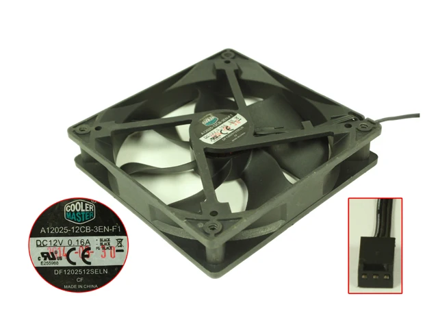 Master A12025-12cb-3en-f1 Dc 12v 0.16a 120x120x25mm 3-wire Server Cooling Fan
