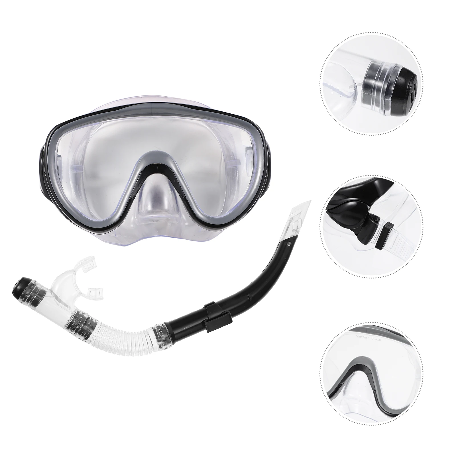 

1 Set Adults Snorkel Mask Set Full Dry Snorkeling Gear Dry Snorkel Mask Kit