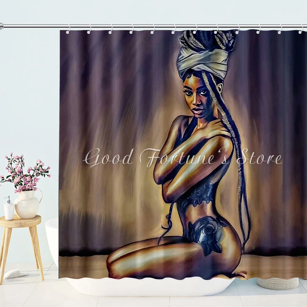 

Занавеска для душа для африканских женщин Black Girl