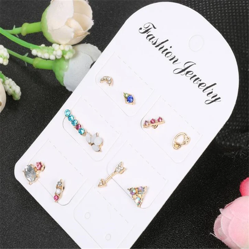 10 шт./компл. Бохо Геометрия Луна Звезда стрелы цветок серьги руки комплект для