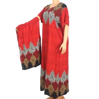 2020 dashikiage african dashiki for women 100 cotton red print short sleeve o neck long dress summer modern mama maxi dress