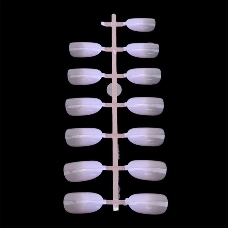 24 шт./компл. фиолетовые овальные накладные ногти Короткие закругленные