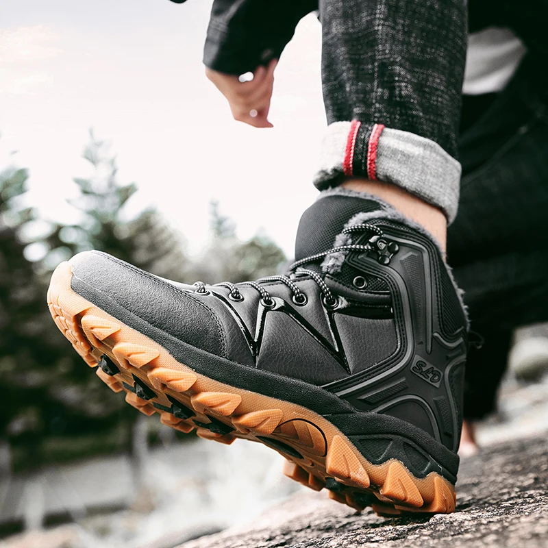 Мужские ботинки Мужская зимняя обувь Повседневные модные зимние из натуральной