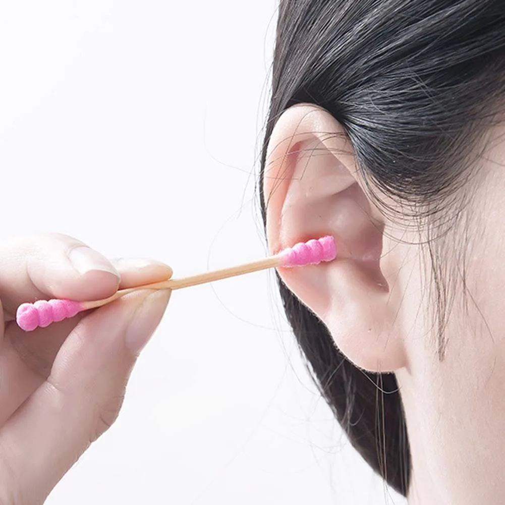 Одноразовые ватные тампоны с двойной нитью для чистки ушей Женский инструмент