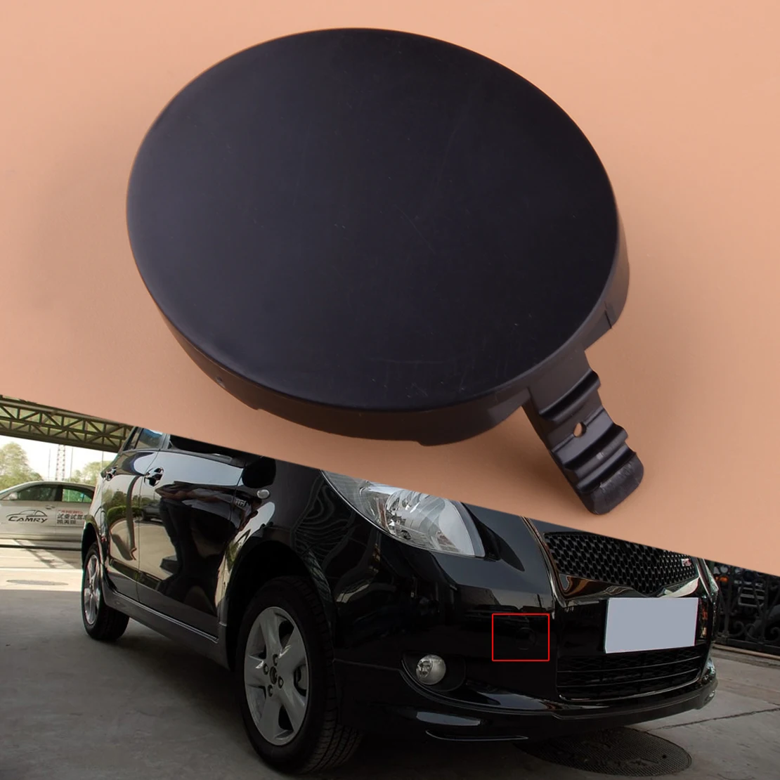Черный ABS передний бампер буксировочный крючок крышка подходит для Toyota Yaris 4Door Sedan