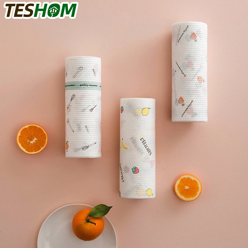 1 рулон чистящих салфеток нетканый материал ленивые тряпки мокрое и сухое