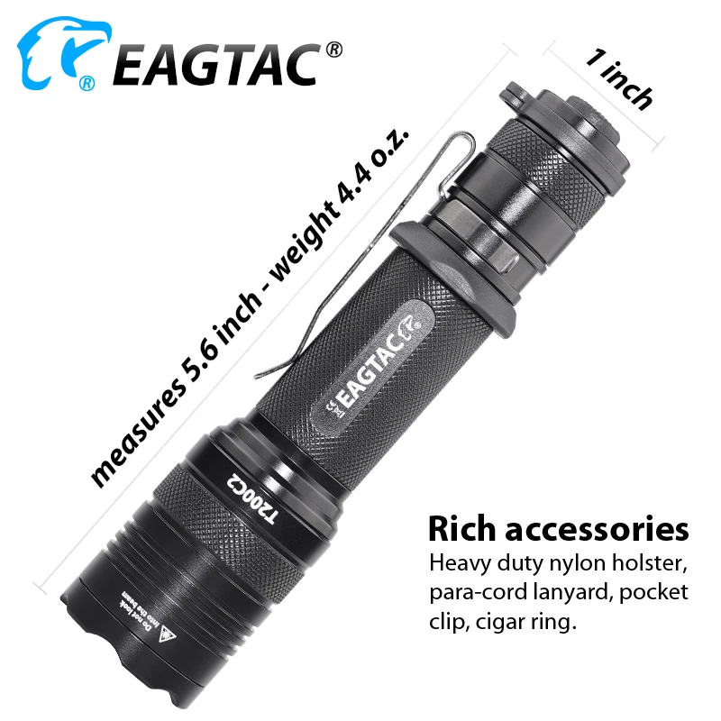 구매 EAGTAC T200C2 XML2 1277lm LED 손전등 경찰 랜턴 라이트 18650 CR23A 배터리 365NM UV XPL HI Long Throw Hunting Torch