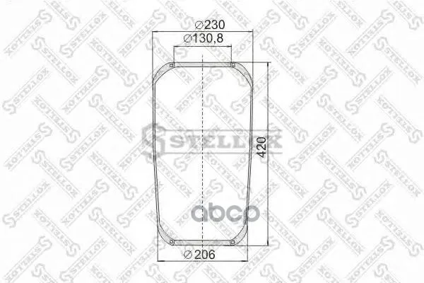 90 08840 Sx_пневмоподушка !Цил 420 230 130.8man Stellox арт. 9008840SX|Гайки и болты| |