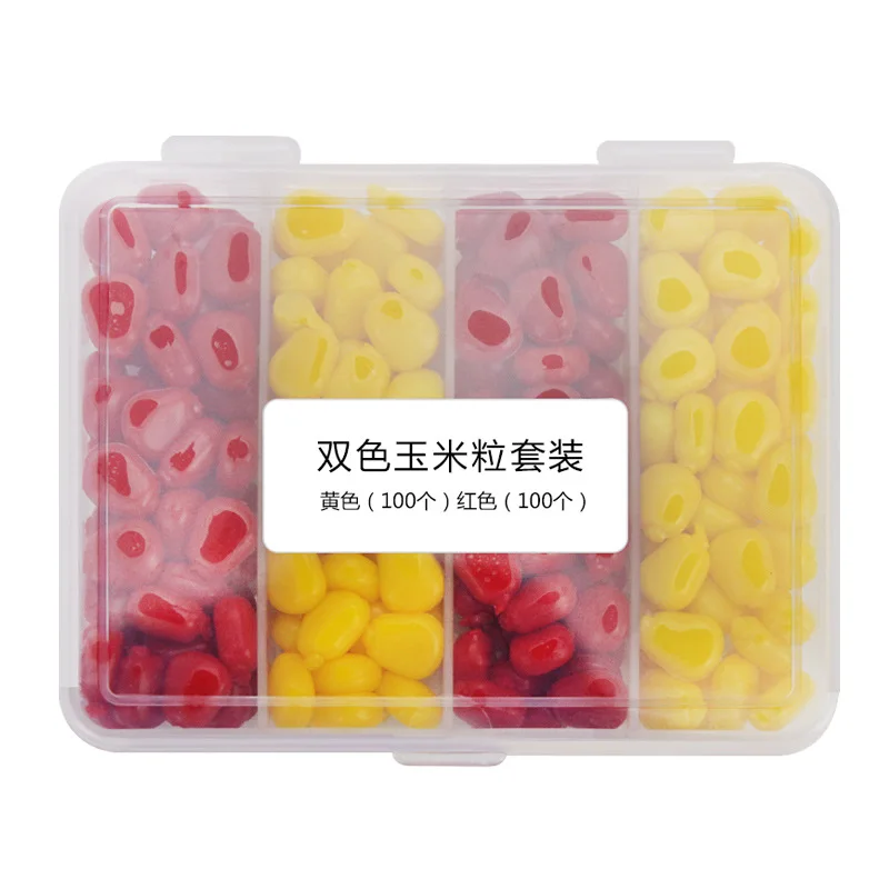

200Pcs Fishing Coarse Corn Lure for Carp Soft Fishing Lure with Fishy Smell Red and Yellow Corn Artificia Soft Baits