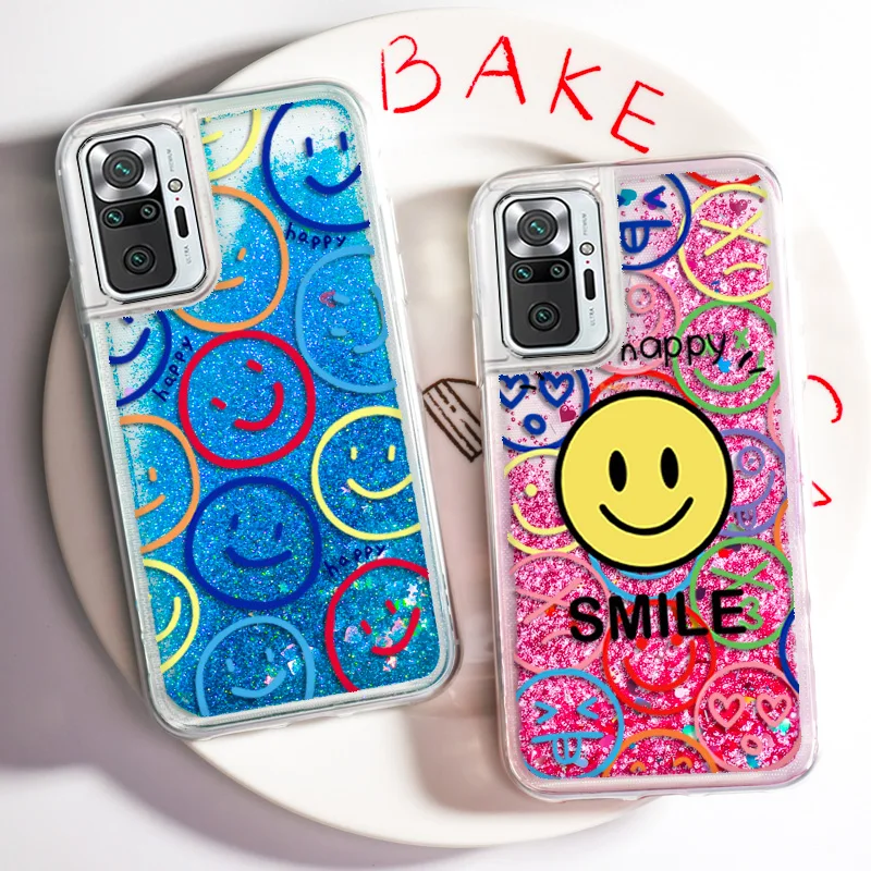 

Quicksand Case for Redmi Note 10 9 8 Pro 9S 10S 9T 9A 9C 8 Fundas for Xiaomi Mi 11 Lite 10T Poco X3 NFC M3 Smiley Liquid Cover