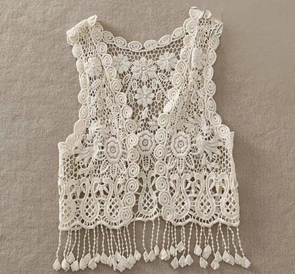 Летняя Детская куртка кардиган для девочек вязаный крючком кружевной жилет с