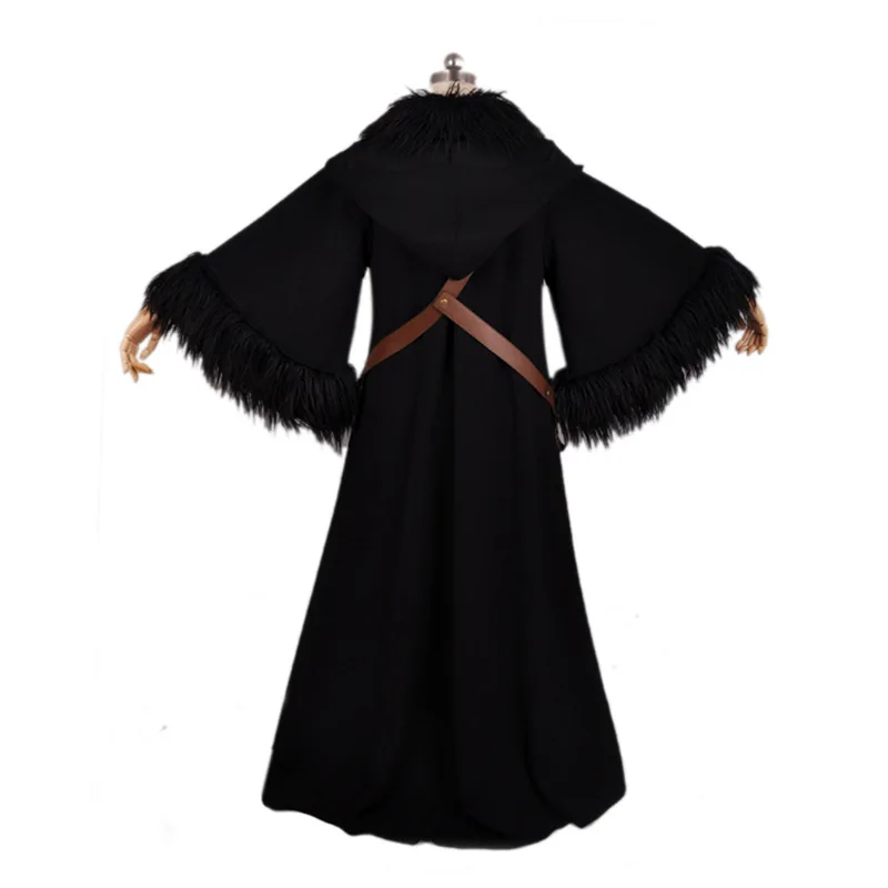 Женский костюм для косплея черное пальто плащ с капюшоном супергероя Хэллоуина