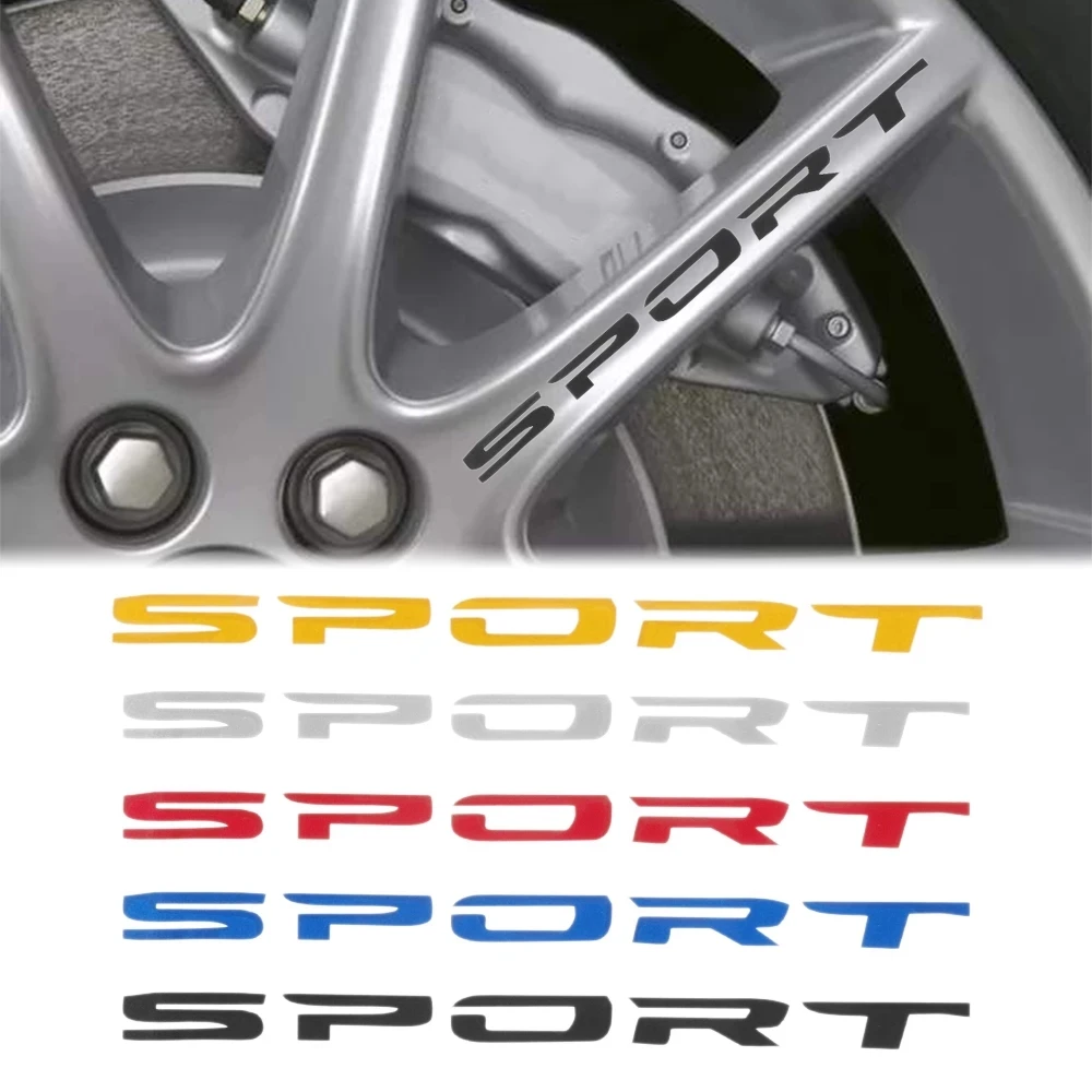 

4PCS New SPORT Car Decal Sticker Wheels Rims Racing Car Sticker Emblem Logo Car Door Rims Wheel Hub Decal Auto Accessories Decor