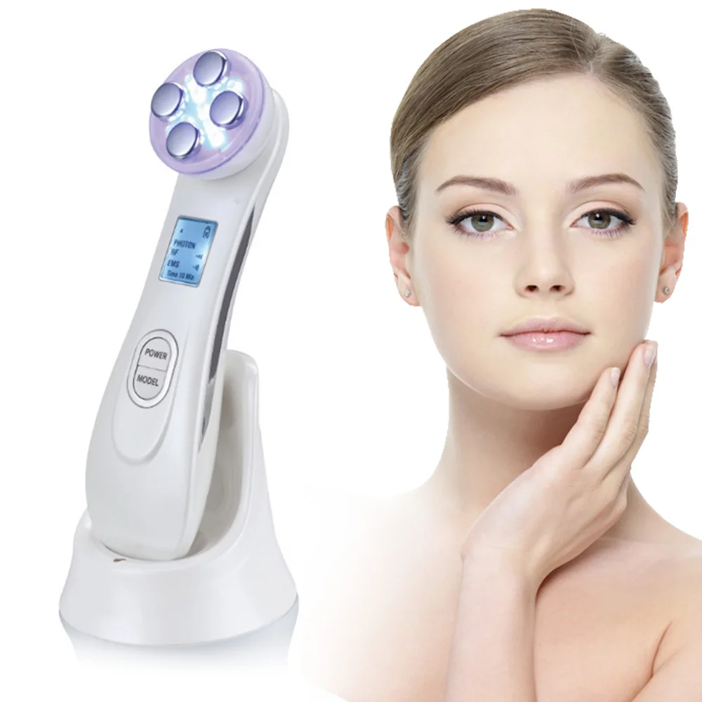 Facial Skin Massager LED Photon EMS Mesotherapy Electroporation RF Beauty Device Remove Wrinkles Tighten Face Lifting | Красота и