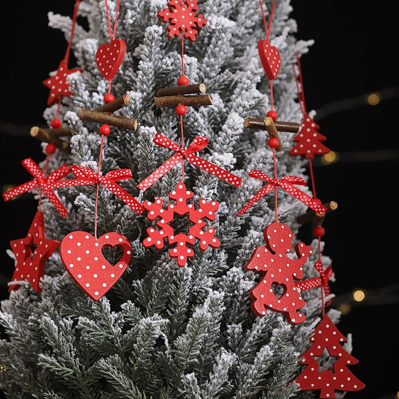 Деревянный красный кулон с точками пятиконечная звезда Угол Сердце