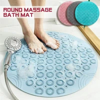 silicone non slip bathroom carpet soft massage shower mat foot exfoliating brush 55cm round pvc bath mats