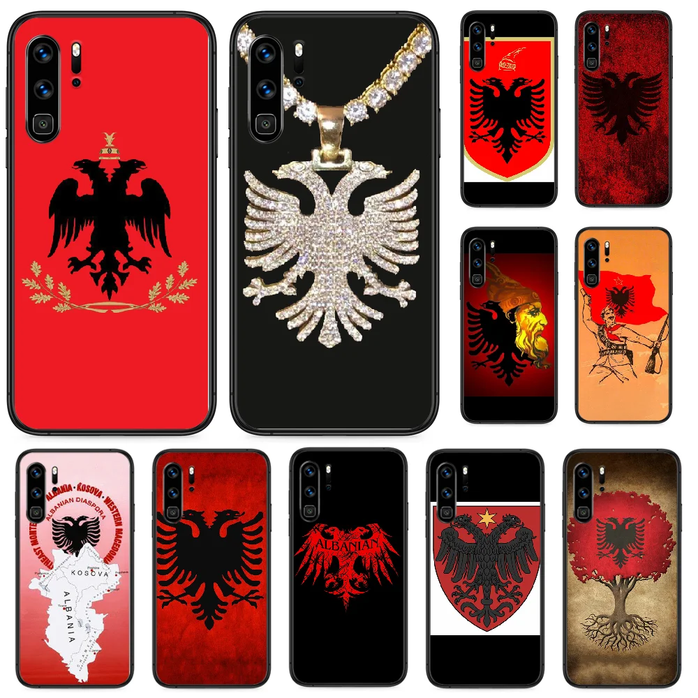 Чехол для телефона с албанским флагом и орлом Huawei P 9 Smart 10 20 30 40 8 Lite Mini Z 2019 Pro черный
