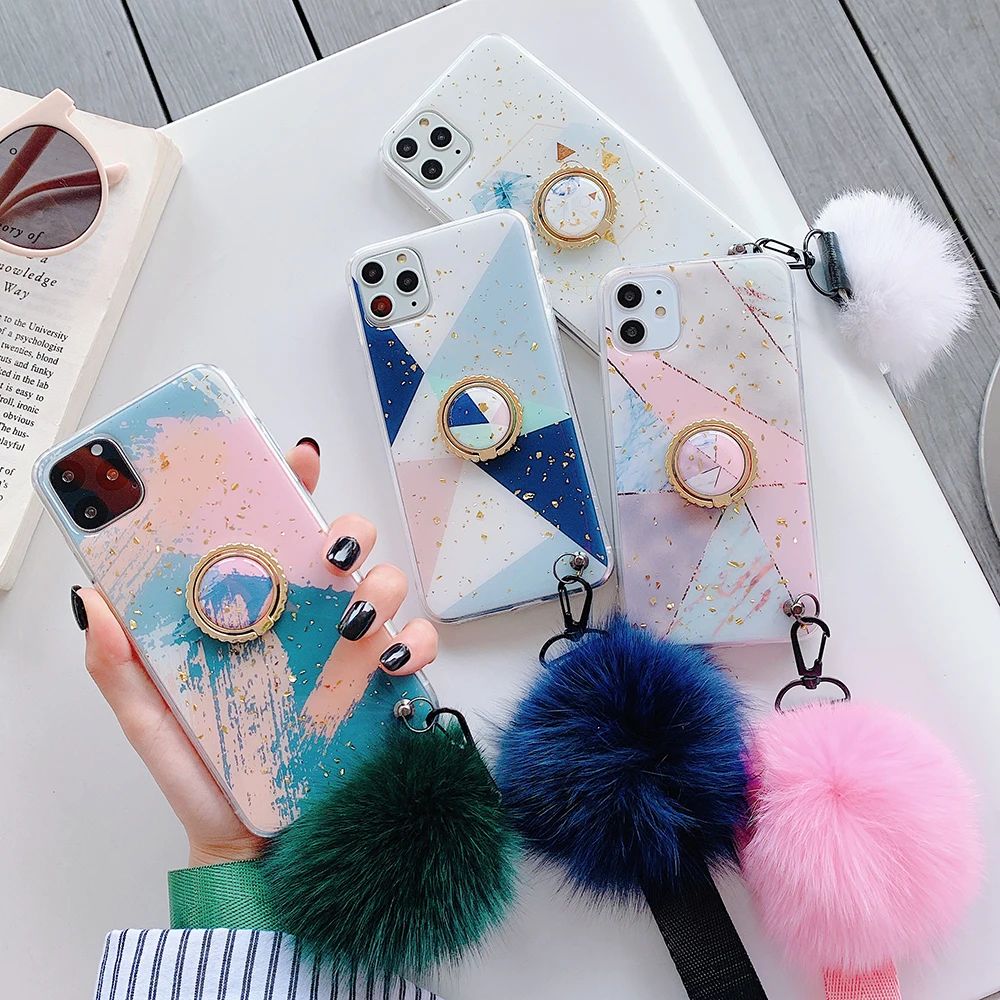 SUYACS геометрический мраморный чехол для телефона iPhone 11 Pro Max XR XS X 6 6S 7 8 Plus Hairball