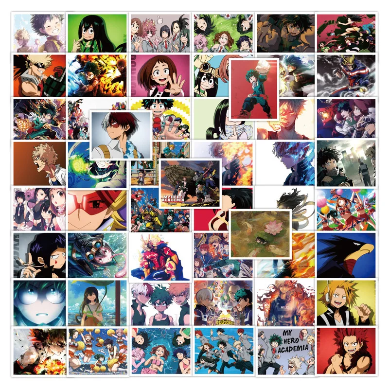 

10/50Pcs Anime My Hero Academy Waterproof PVC Sticker Cartoon Anime Scooter Bike Mobile Phone Notebook Travel DIY Sticker