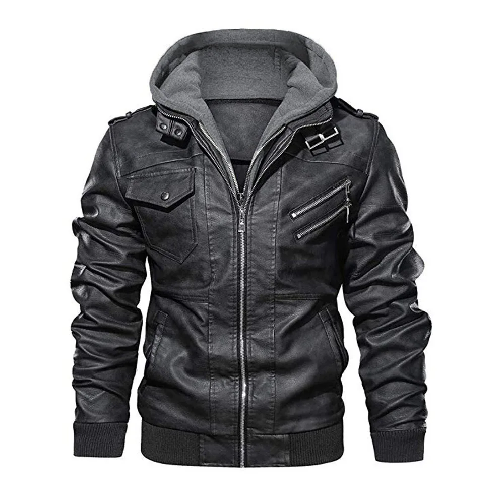 

Мужские кожаные куртки, новинка зимы 2021, повседневная мотоциклетная куртка из искусственной кожи, байкерские кожаные пальто, европейская в...